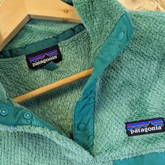 Patagonia Synchilla Snap-T Fleece Sweater Green Jumper Pullover Sweatshirt Small - Picture 4 of 7
